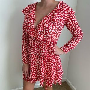 Red and White Free People Dress